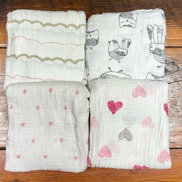 BUNDLE! aden + anais Muslin Swaddle Blankets, Girl Colors (Owl Set) - Picture 1 of 1